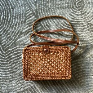 Wicker Crossbody Square Bag